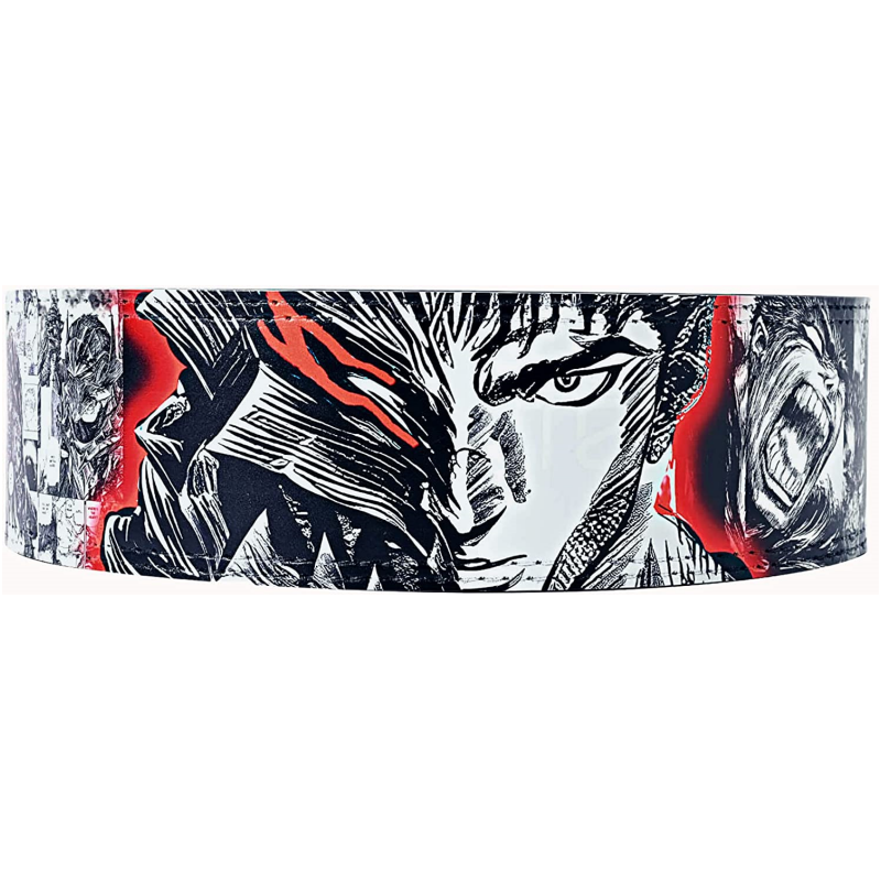 Adjustable Lever Leather Character Print Powerlifting Belt