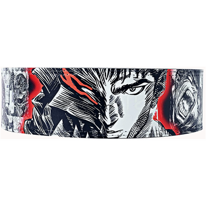 Adjustable Lever Leather Character Print Powerlifting Belt