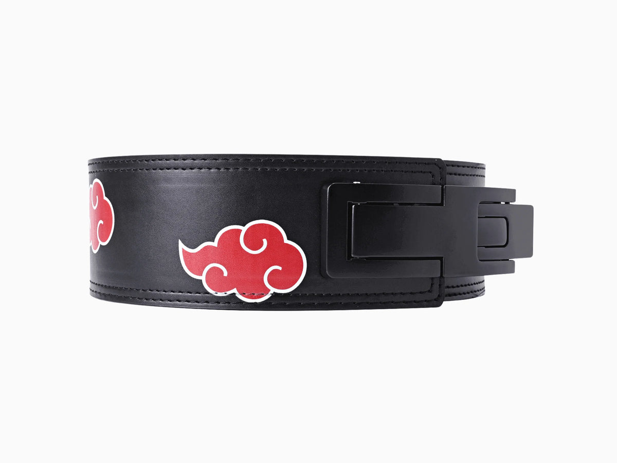 Adjustable Lever Leather Cloud Pattern Powerlifting Belt