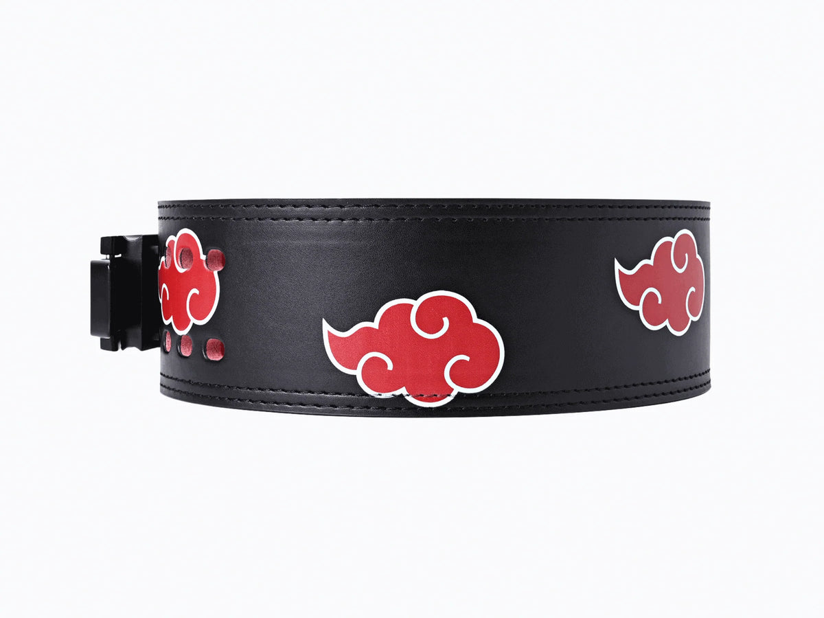 Adjustable Lever Leather Cloud Pattern Powerlifting Belt