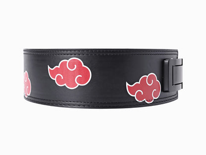 Adjustable Lever Leather Cloud Pattern Powerlifting Belt