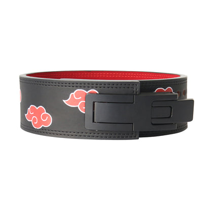 Adjustable Lever Leather Cloud Pattern Powerlifting Belt