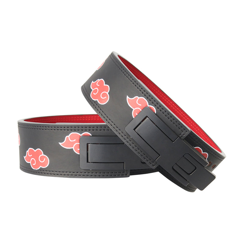 Adjustable Lever Leather Cloud Pattern Powerlifting Belt