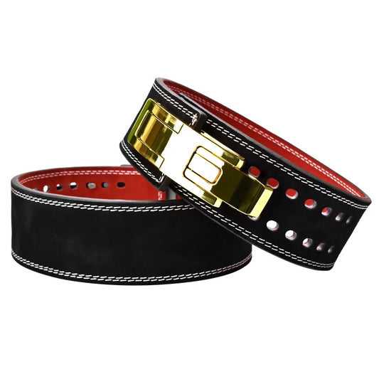 Adjustable Lever Suede Leather Powerlifting Belt